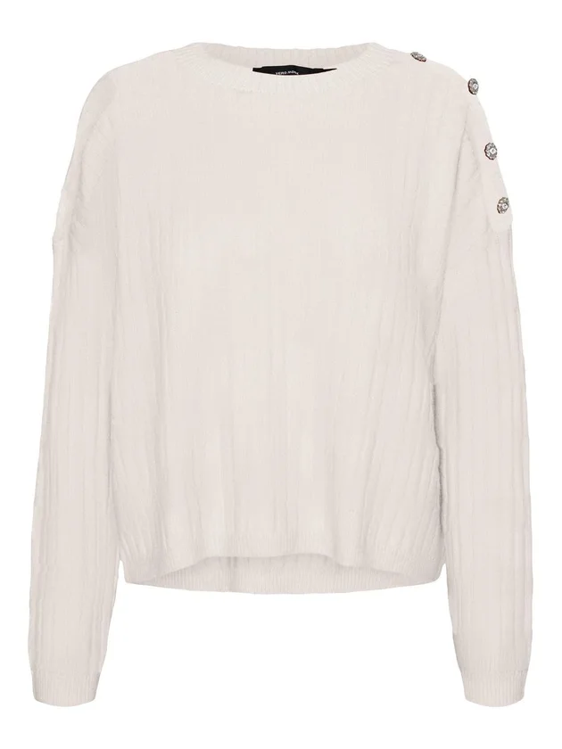 Vmelya LS O Neck Button Pullover