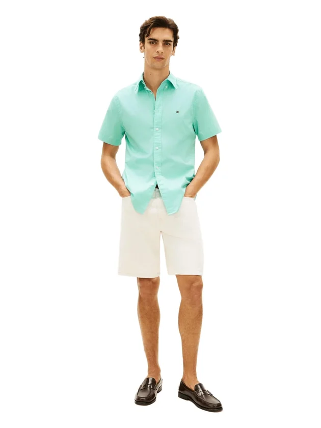 Flex Poplin Solid S S Shirt