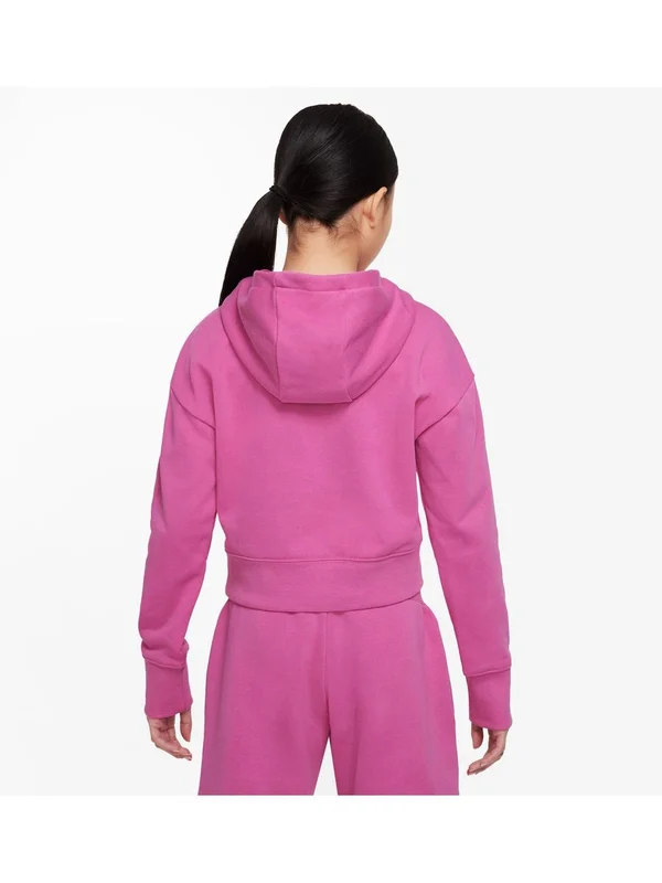 Club Ft Crop Hoodie Hbr