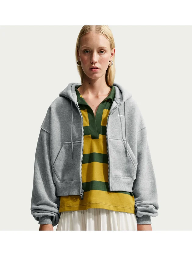 NSW Studio Fleece Midweight Oversized Cropped Full Zip