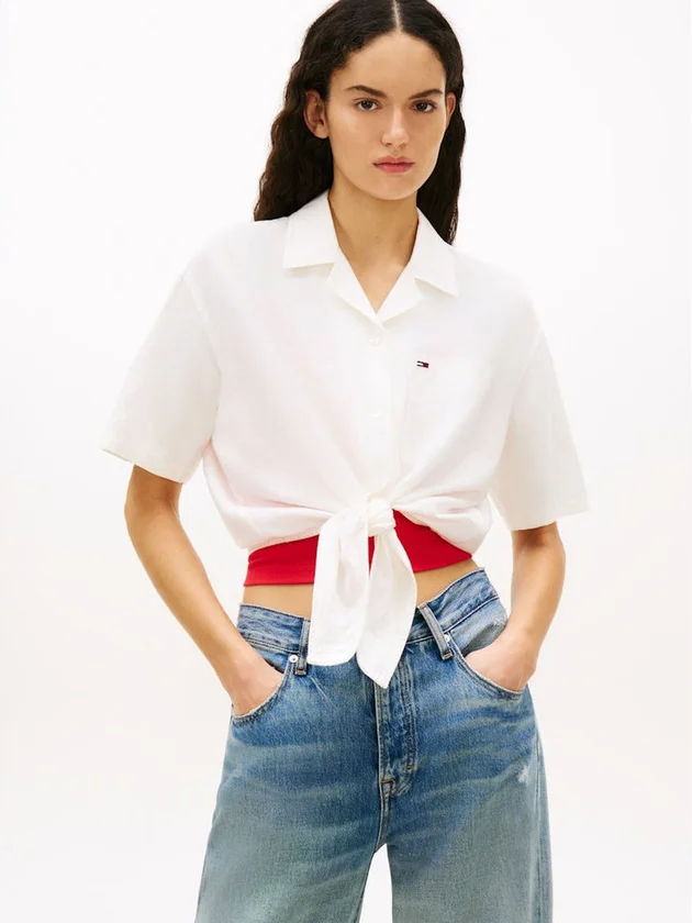 Tie Front Linen Shirt
