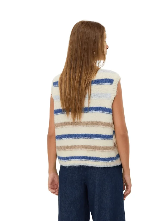 Kira Sl O Neck Stripe Vest Boo