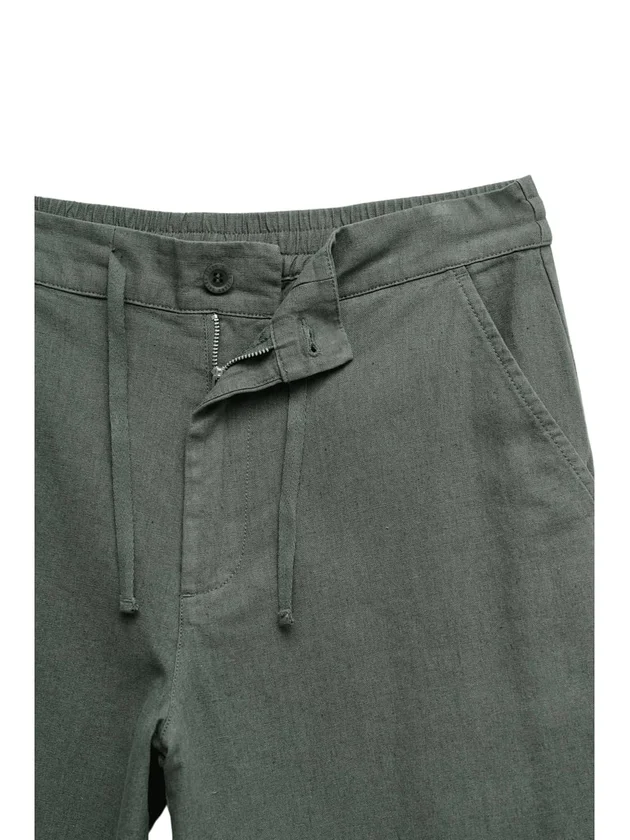 Cotton Linen Jogger Pants Set