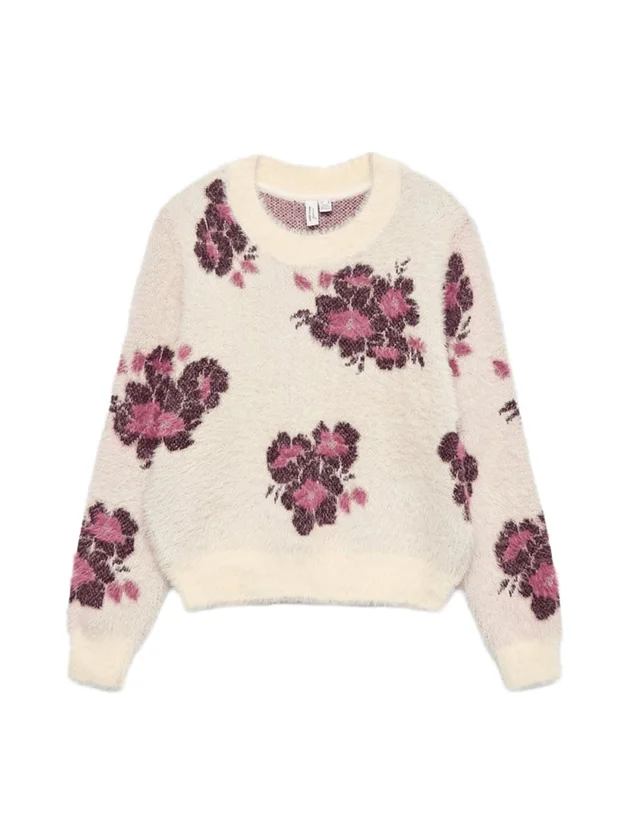 Flower LS O Neck Pullover