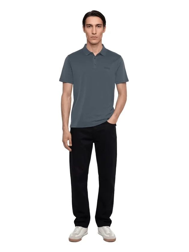 Slim Supima Logo Patch Polo