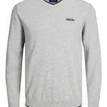 LIGHT GREY MELANGE / DETAIL:NAVY BLAZER