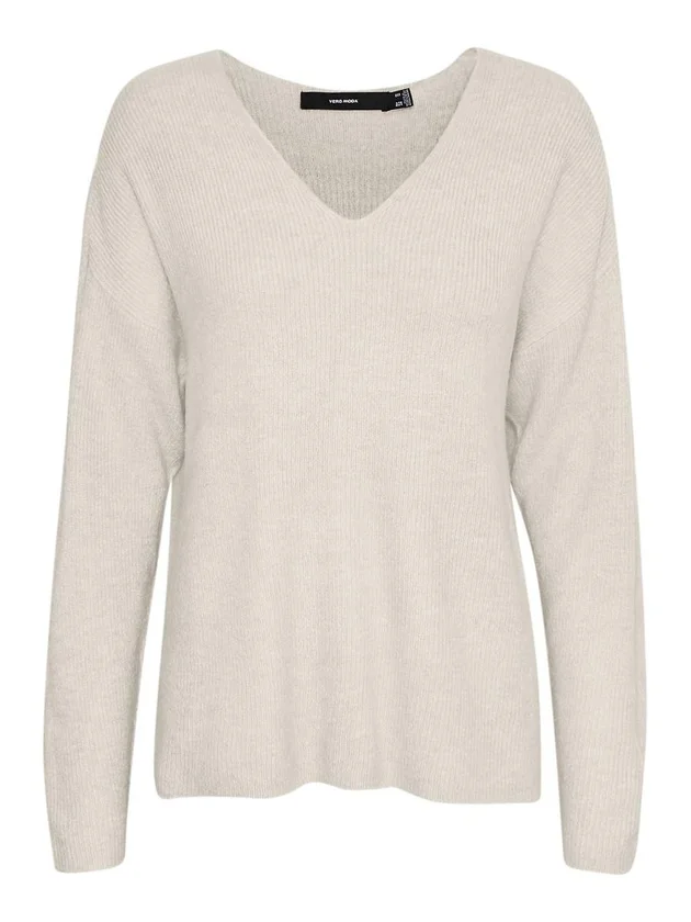 Vmcrewlefile Ls V Neck Blouse Noos