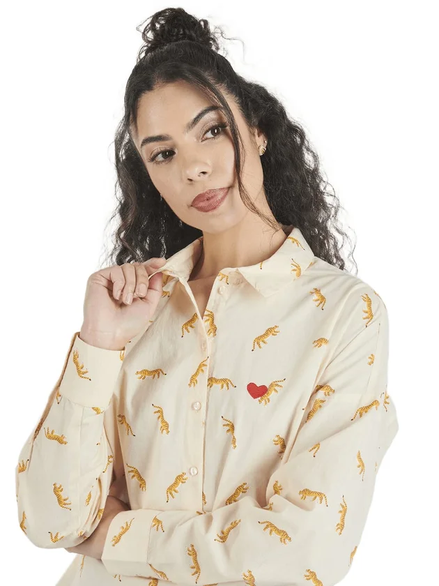 Janna LS Loose AOP Shirt