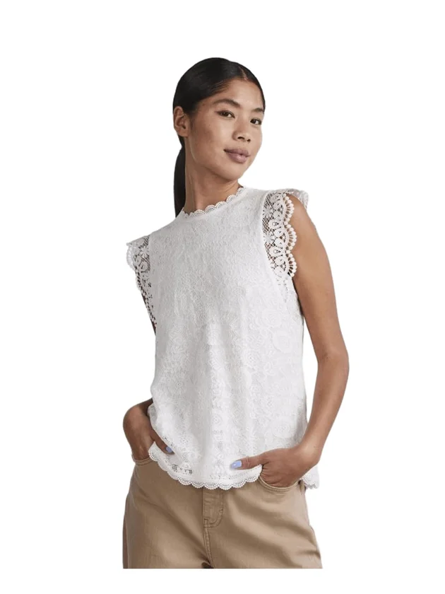 Colline Sl Lace Top Wvn Noos
