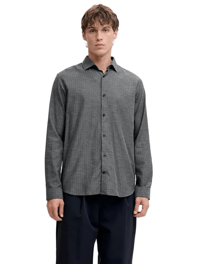 Jprblaparker Melange Ls Shirt Bf Sn