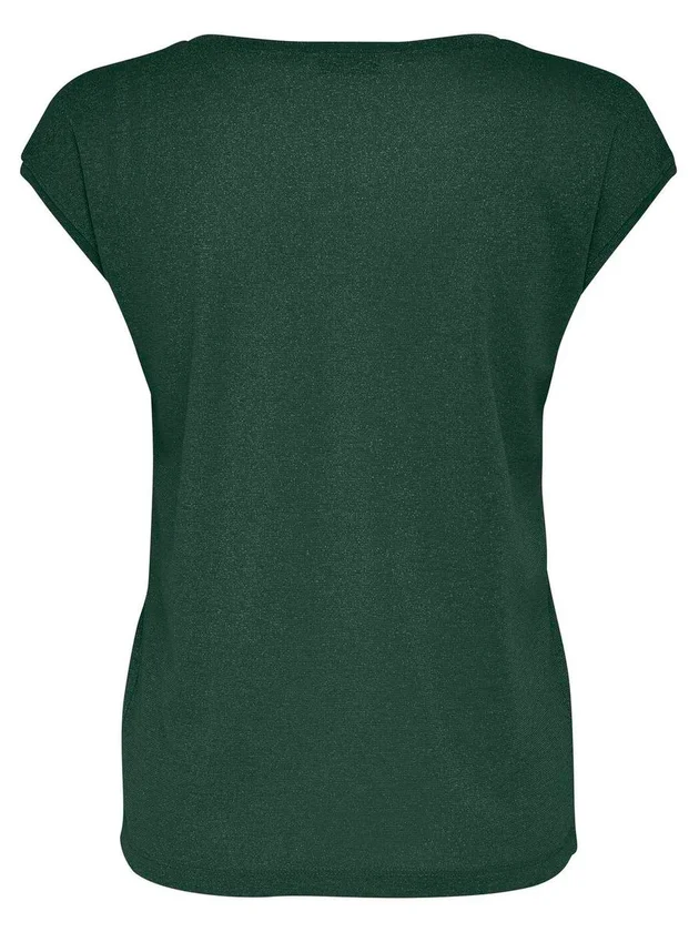 Silvery S S V Neck Lurex Top