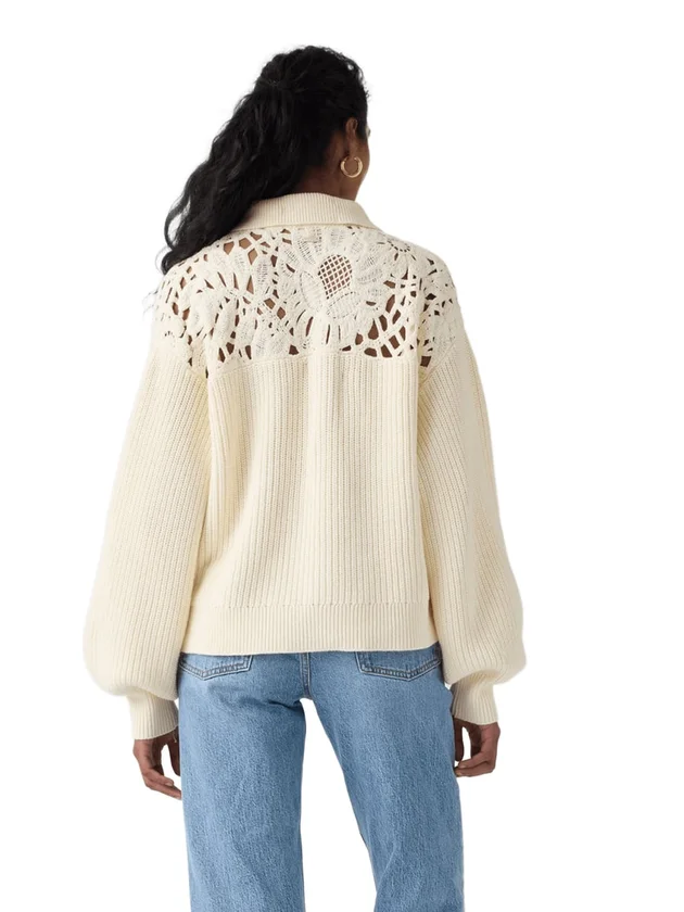 Bianca Crochet Polo Sweater