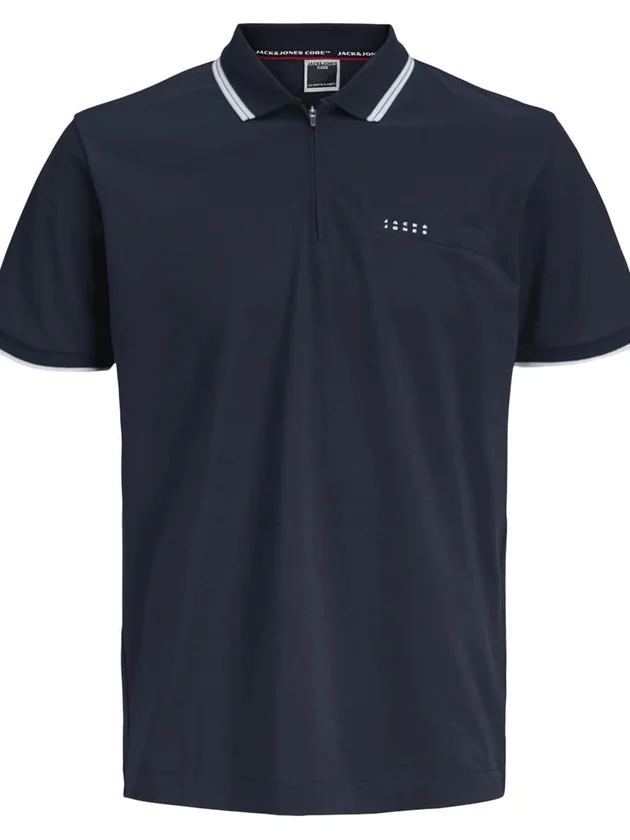Jcofusion Branding Polo Zip Ss Sn