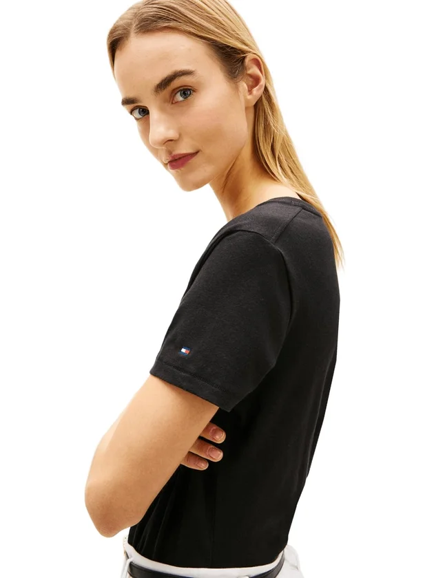 Co Linen V Nk Ss Tee