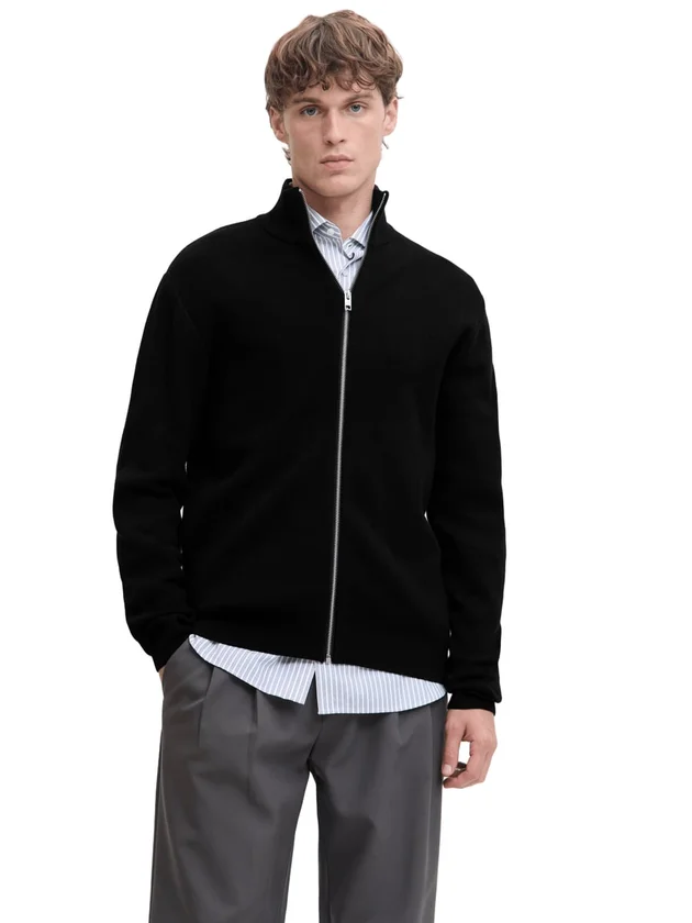 Milano Stitch High Neck Cardigan