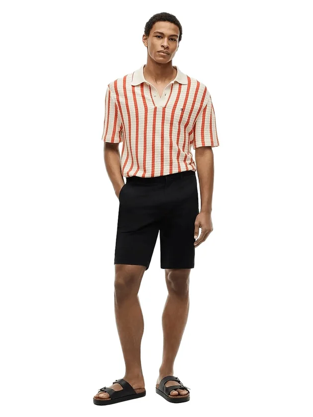 Open Knit Relaxed Fit Polo