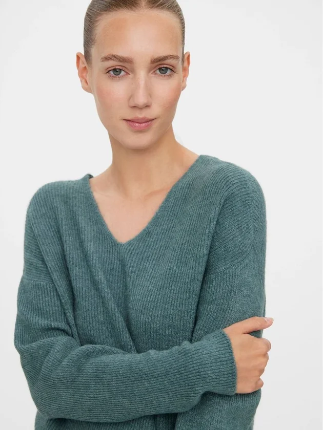 Vmcrewlefile Ls V Neck Blouse Noos