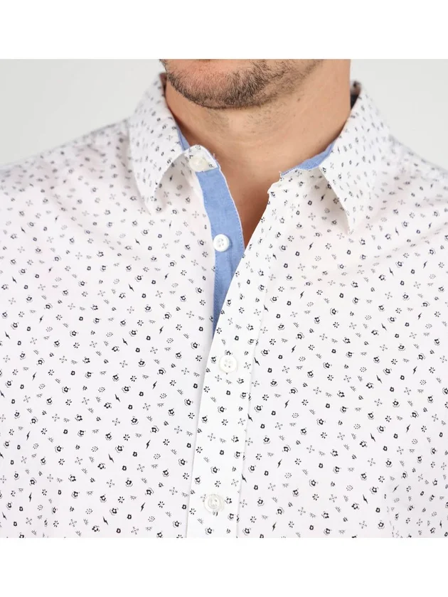 Chemise Manches Longues Microprint