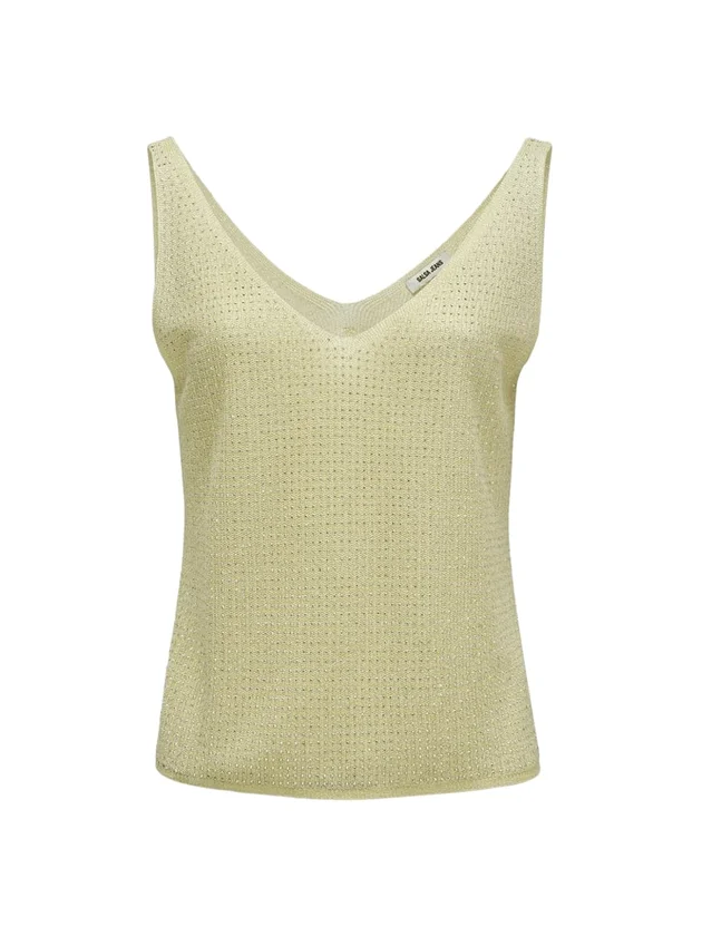 V Neck Strap Top With Sparkle Detail
