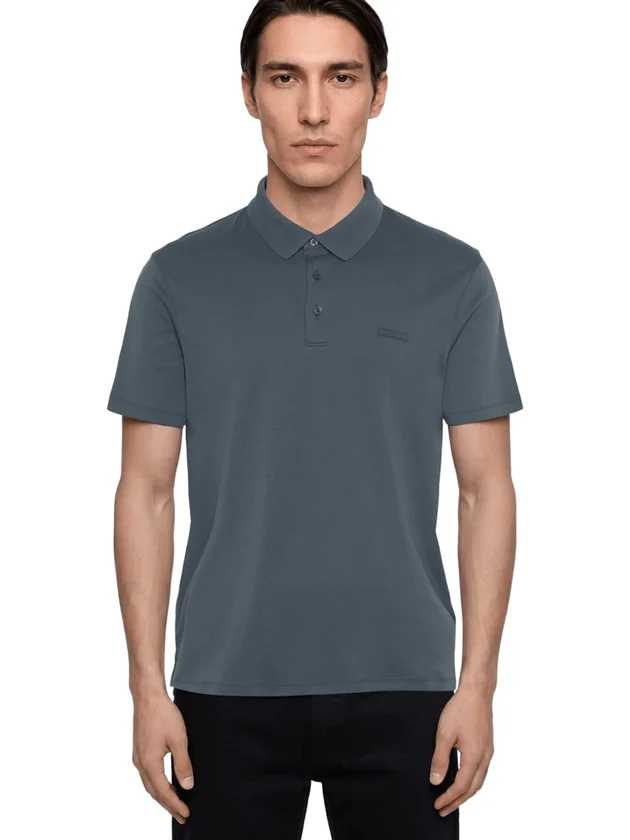 Slim Supima Logo Patch Polo