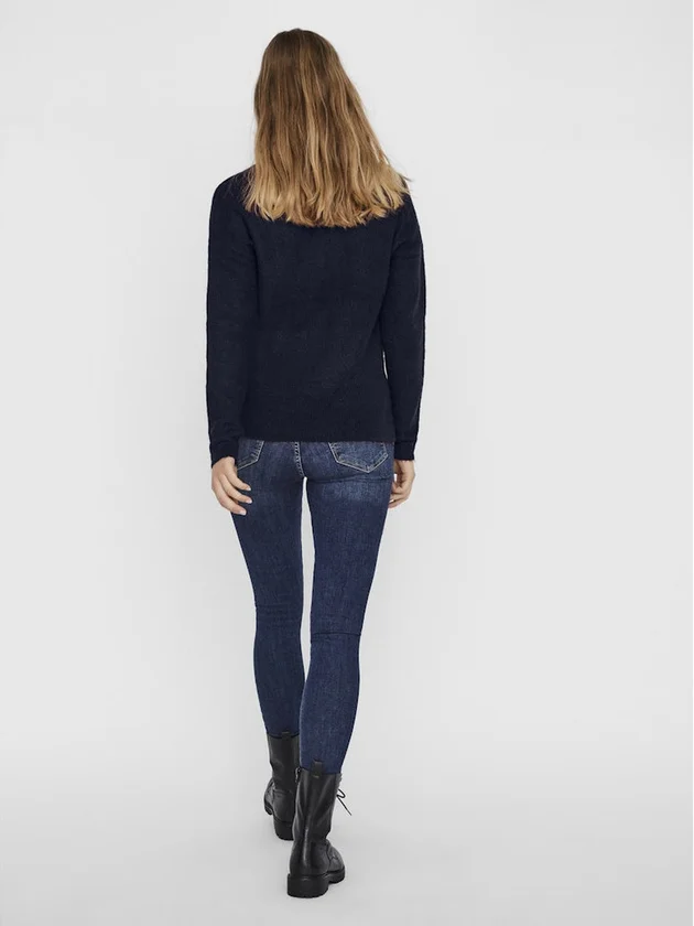 Vmcrewlefile Ls V Neck Blouse Noos