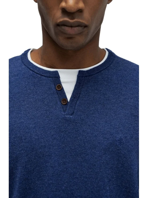 Knit Henley Collar Jersey Details