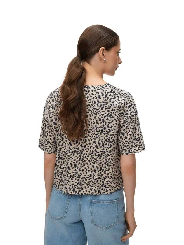 Mymo Lin 2/4 V Neck Shirt Wvn Noos