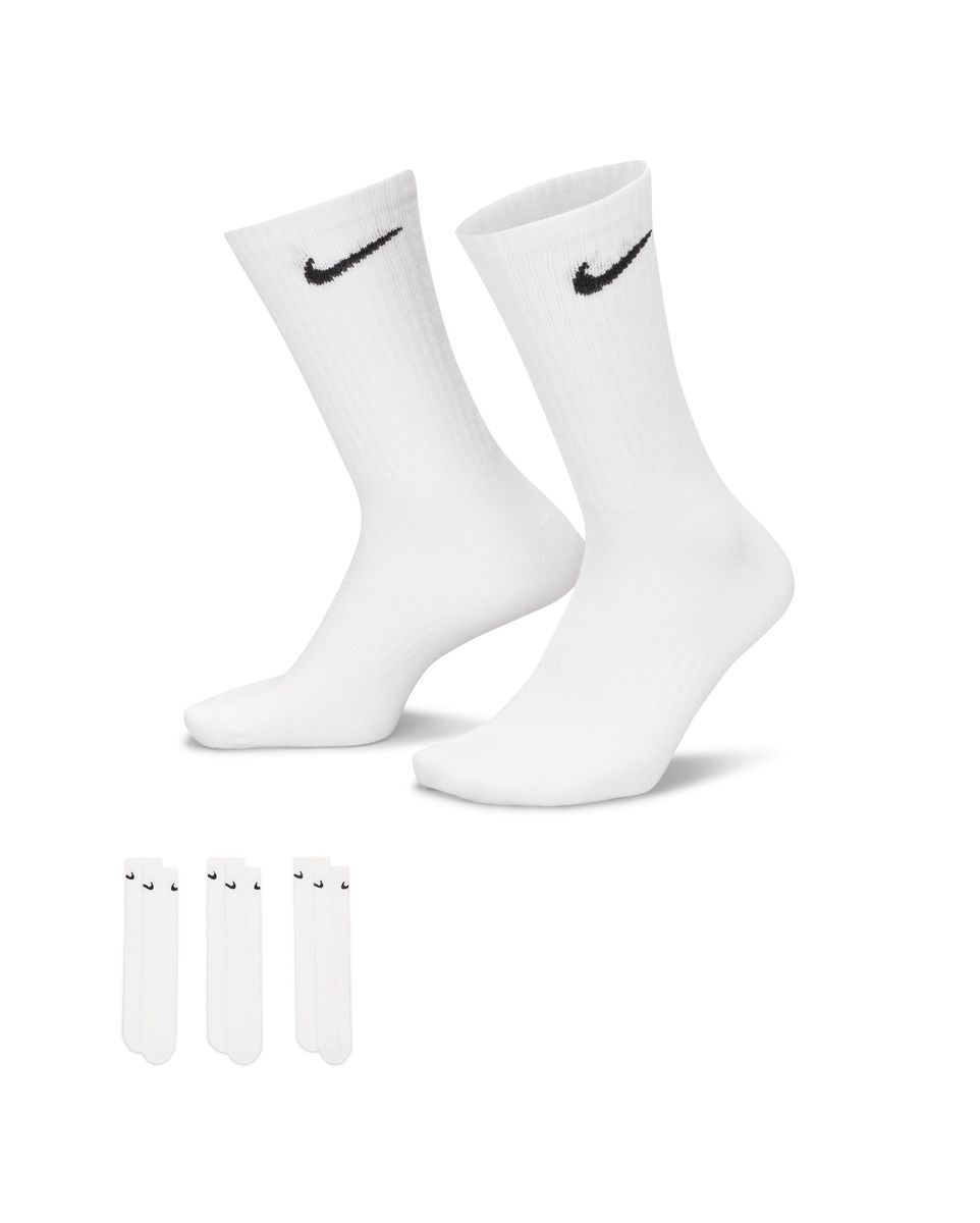 3 paires de chaussettes hautes Homme Nike U NK EVERYDAY LTWT CREW 3PR Blanc Sport 2000