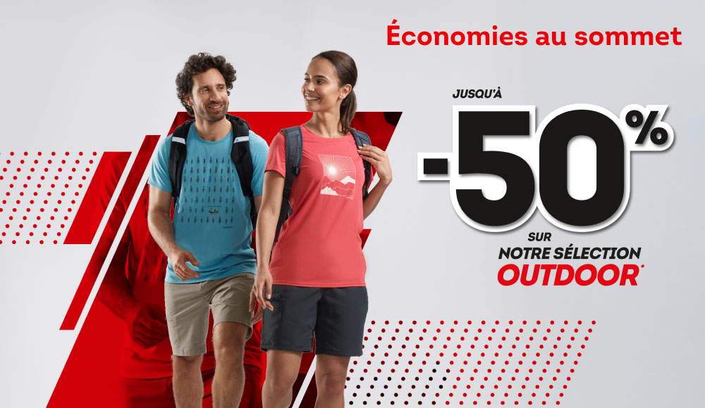 Economies au sommet : jusqu'à -50% sur notre sélection de produits Outdoor !