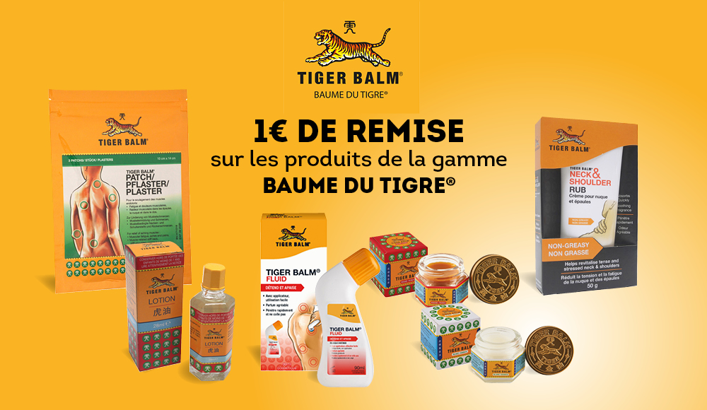 1€ DE REDUCTION IMMEDIATE POUR OPTIMISER VOTRE RECUPERATION AVEC BAUME DU TIGRE® !
