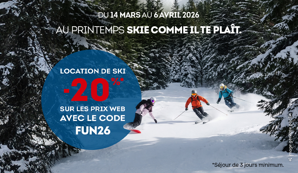 20% de remise sur votre location de ski