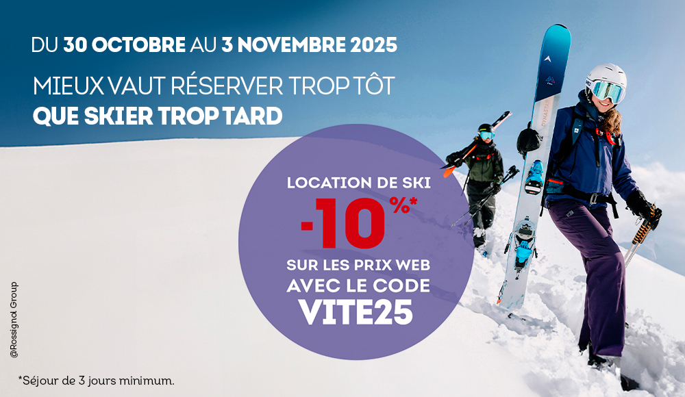 10% de remise sur votre location de ski